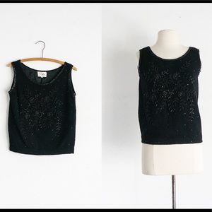 vintage 1950s sequin beaded angora wool sweater